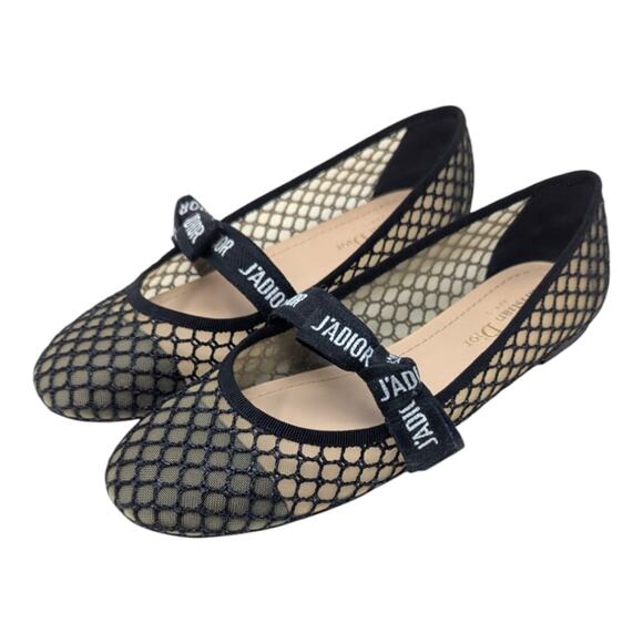 Christian Dior Miss J'Adior Ribbon Mesh Lace Ballet Flat Mary Jane 8.5 | 8 - Picture 2 of 13